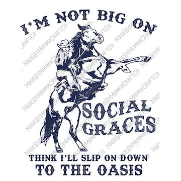 Social Graces Navy Blue - Country Western - Cheat Clear Waterslide™ or White Cast Sticker