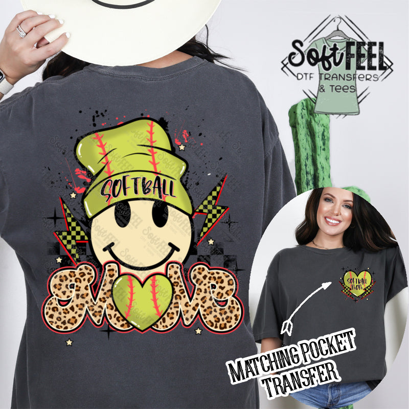 Softball Mom - Women&#39;s / Sports - Direct To Film Transfer / DTF - Heat Press Clothing Transfer