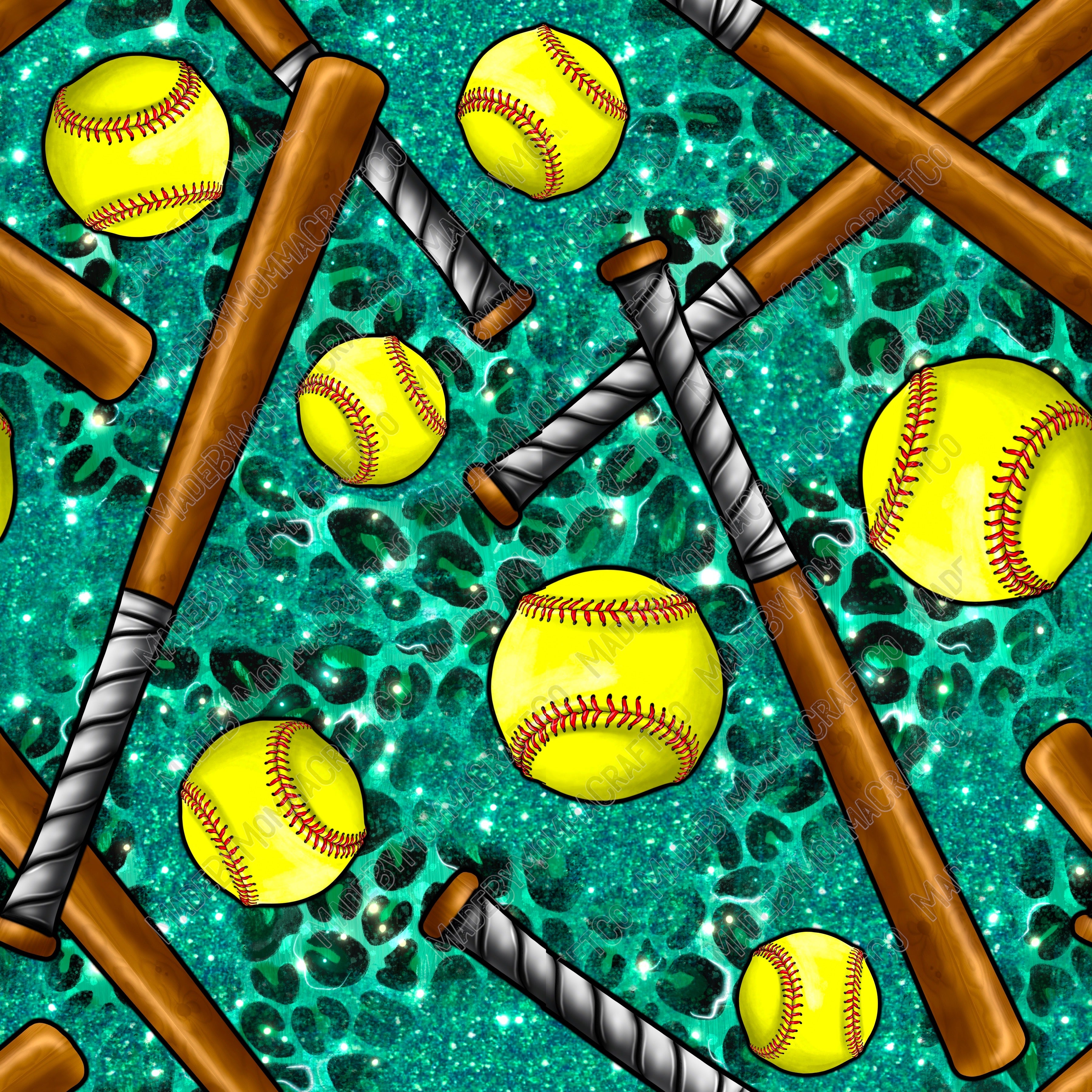 Softball Bat With Leopard - Vinyl Or Waterslide Seamless Wrap