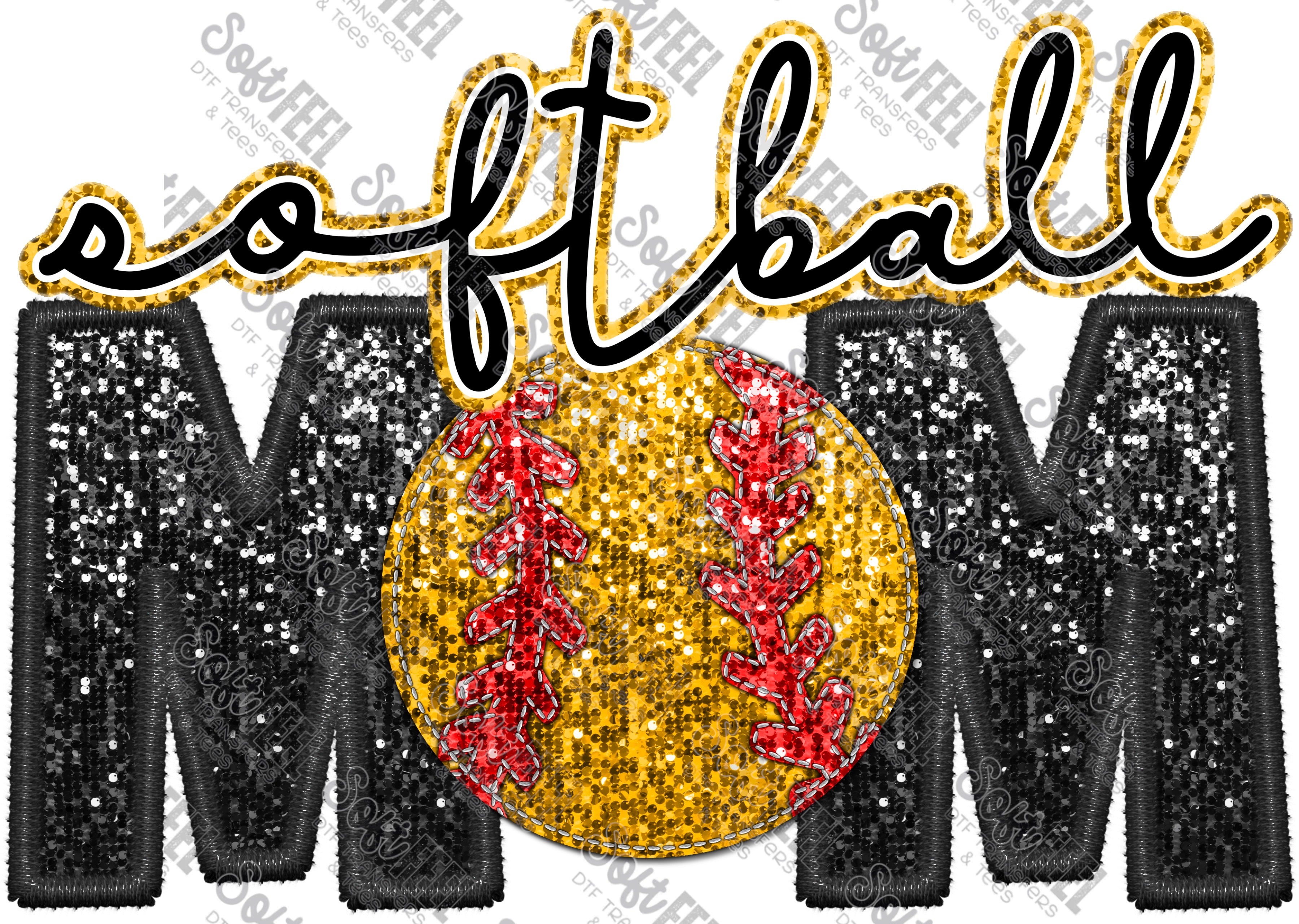 Softball Mom - Women&#39;s / Sports - Direct To Film Transfer / DTF - Heat Press Clothing Transfer