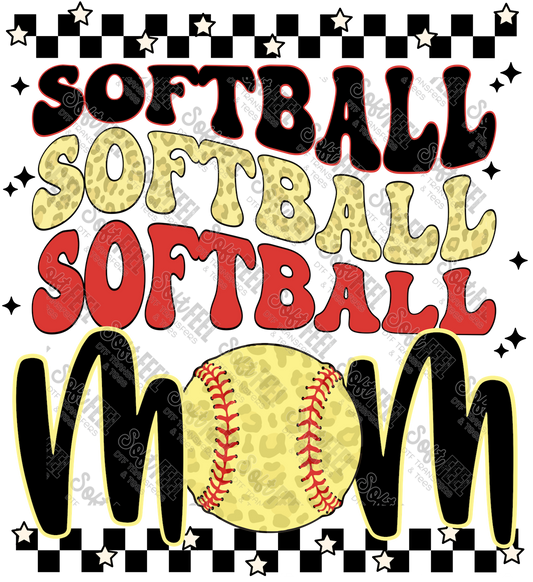 Softball Mom - Sports - Direct To Film Transfer / DTF - Heat Press Clothing Transfer