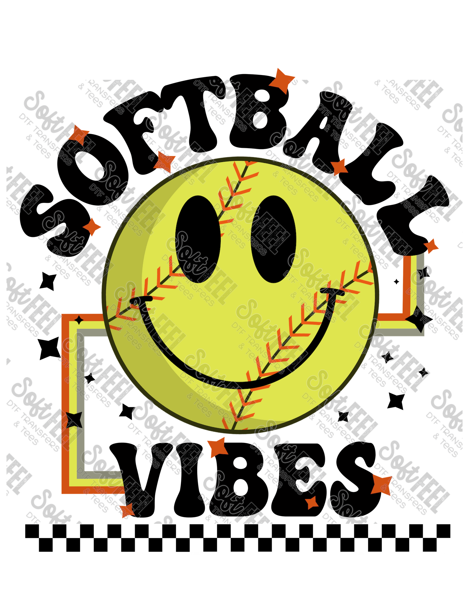 Softball Vibes - Youth / Sports - Direct To Film Transfer / DTF - Heat Press Clothing Transfer