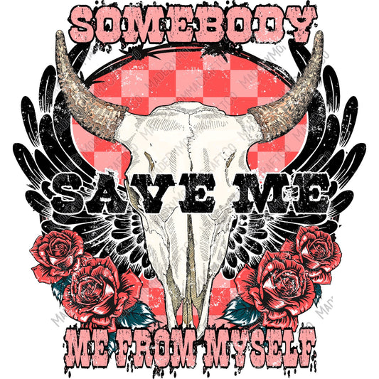 Somebody Save Me Skull - Music / Country Western - Cheat Clear Waterslide™ or White Cast Sticker