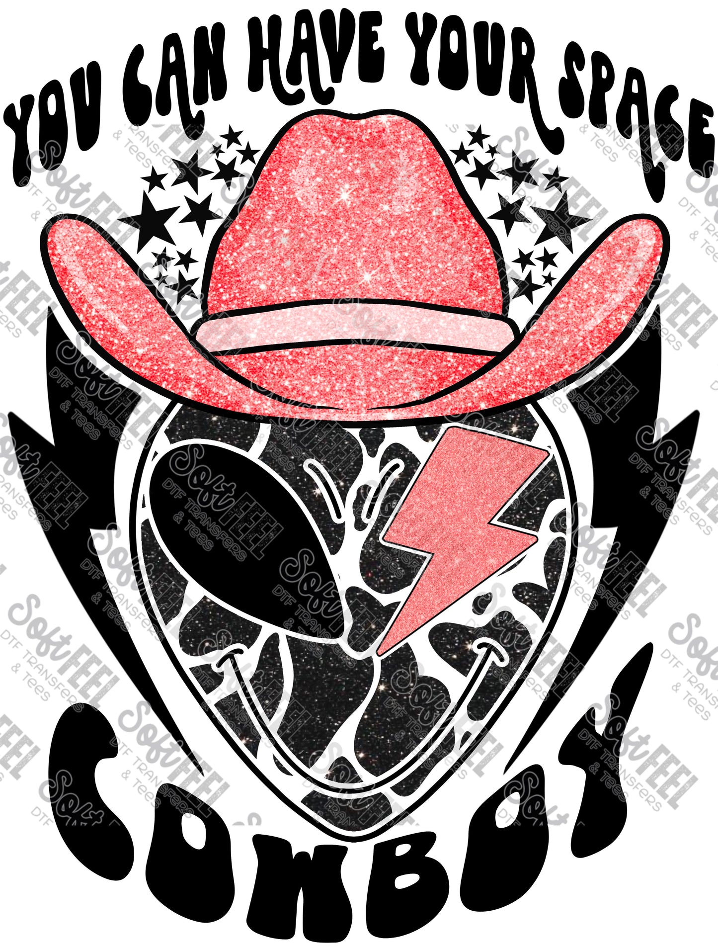 Space Cowboy - Country Western / Retro / Women's - Direct To Film Transfer / DTF - Heat Press Clothing Transfer