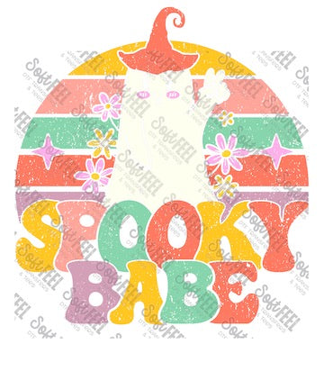 Spooky Babe Grunge - Halloween / Retro - Direct To Film Transfer / DTF - Heat Press Clothing Transfer