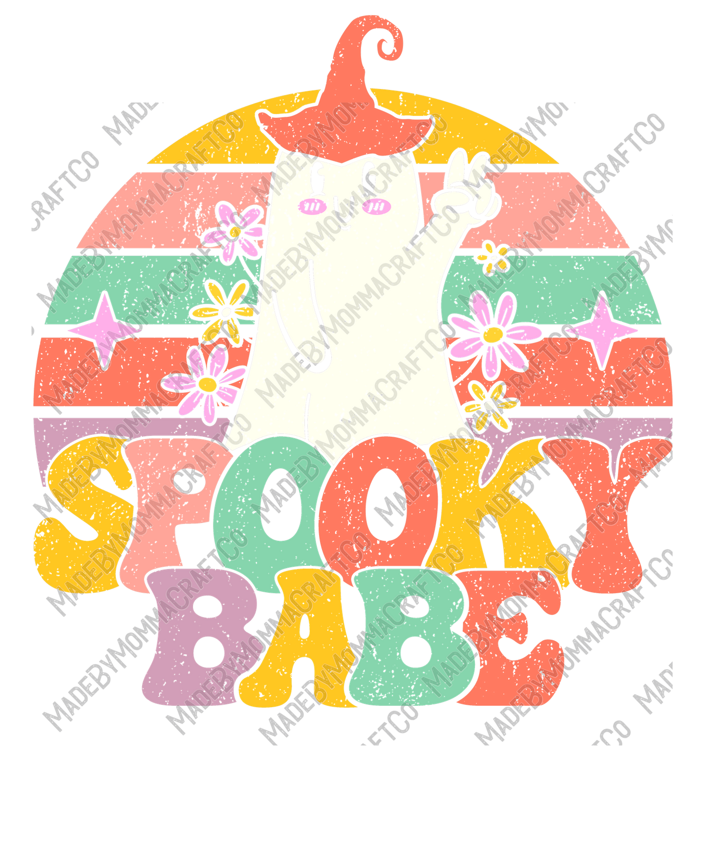 Spooky Babe Ghost  - Cheat Clear Waterslide™ or White Cast Sticker