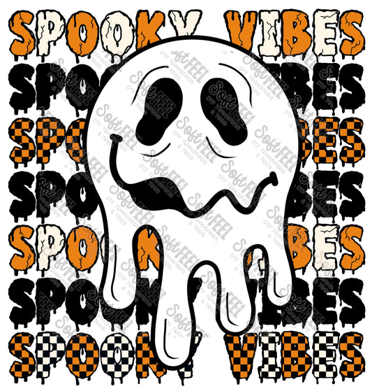 Spooky Vibes Orange - Retro / Youth / Halloween Horror - Direct To Film Transfer / DTF - Heat Press Clothing Transfer