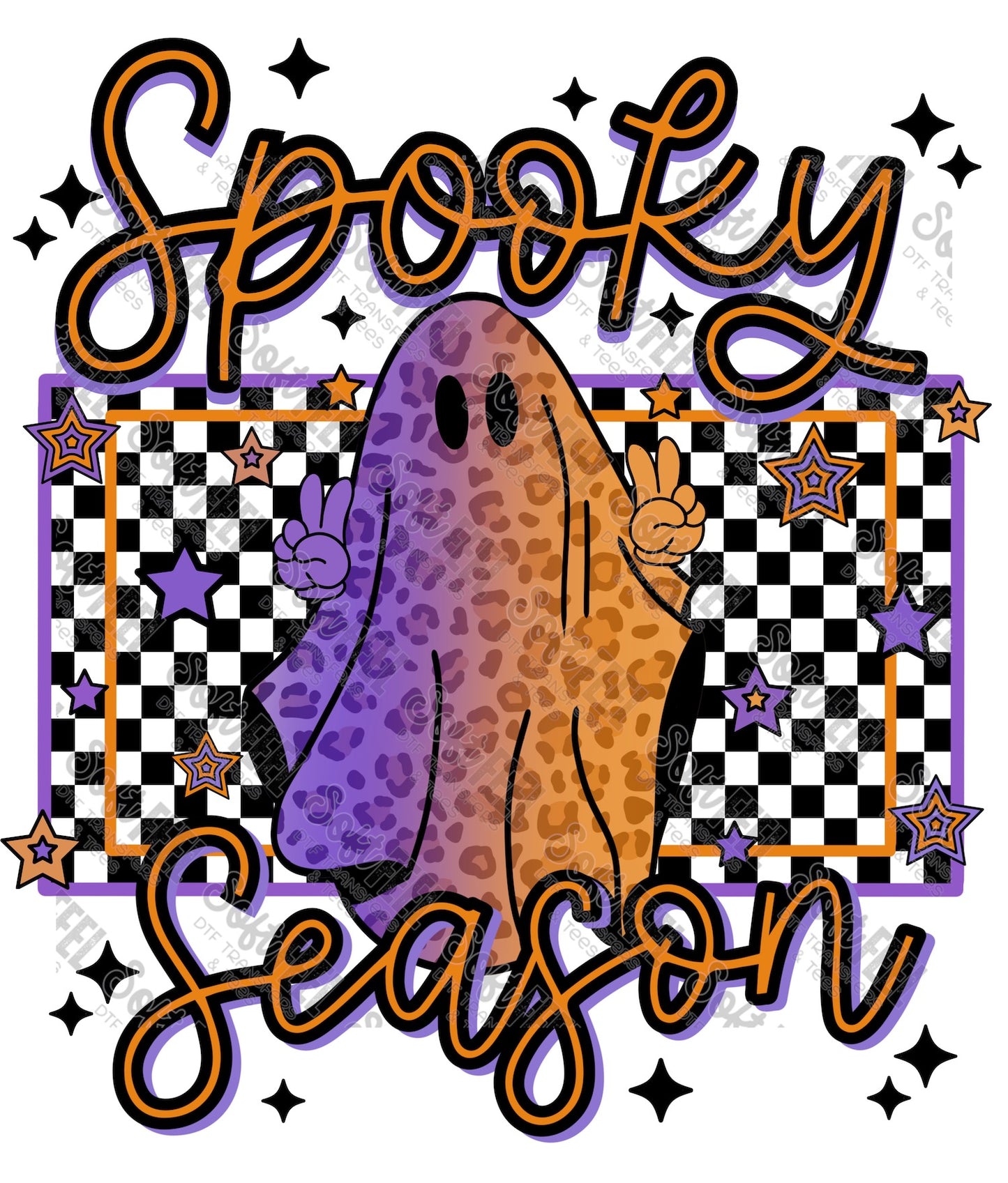 Spooky Season Ghost - Retro / Halloween Horror - Direct To Film Transfer / DTF - Heat Press Clothing Transfer