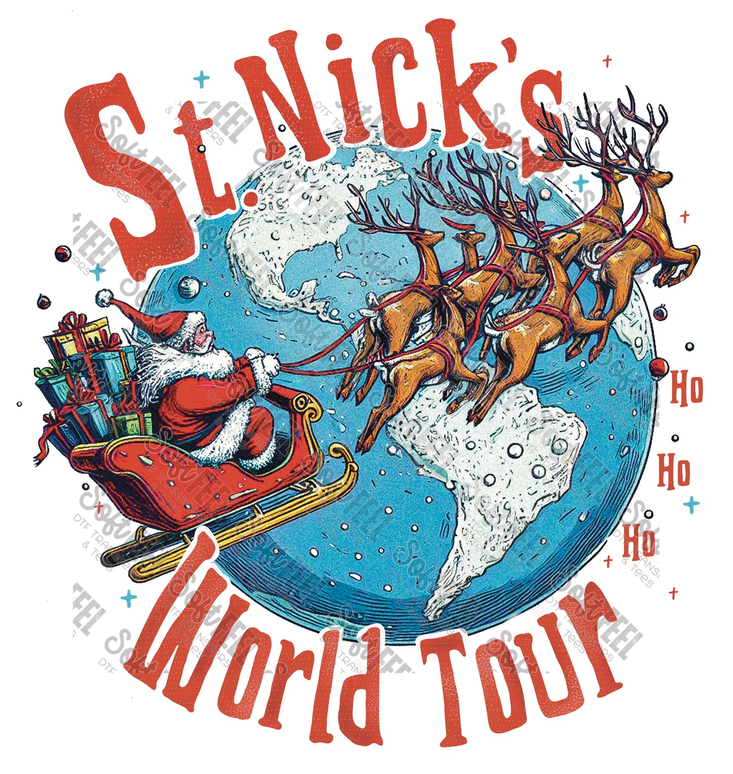 St. Nicks World Tour - Christmas - Direct To Film Transfer / DTF - Heat Press Clothing Transfer