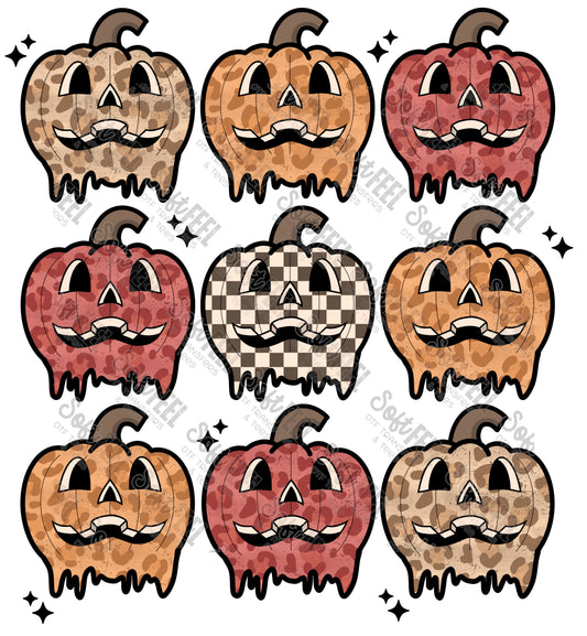 Stacked Pumpkins - Retro / Youth / Fall - Direct To Film Transfer / DTF - Heat Press Clothing Transfer