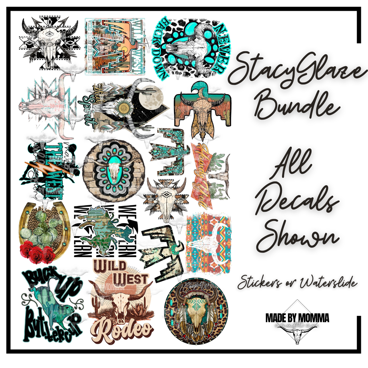 StacyGlaze Bundle Cheat Clear Waterslide ™ or Sticker Gang Sheet