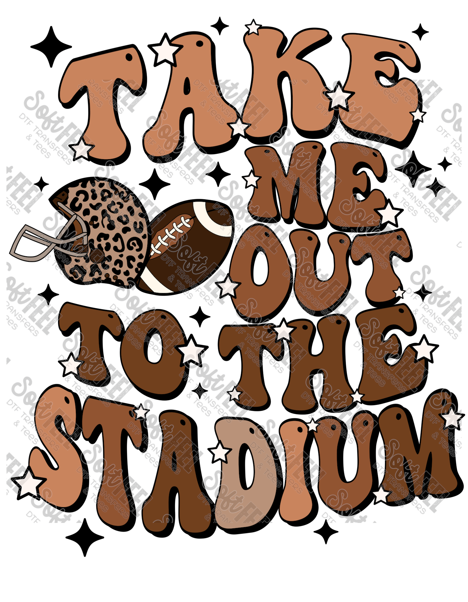 Take me out to the stadium Football - Retro / Sports / Youth - Direct To Film Transfer / DTF - Heat Press Clothing Transfer