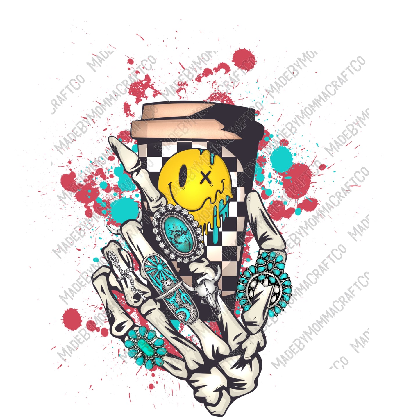 Spooky Skeleton Hand - Cheat Clear Waterslide™ or White Cast Sticker