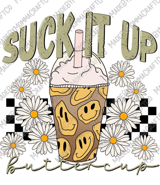 Suck It Up Buttercup Checkered - Retro - Cheat Clear Waterslide™ or White Cast Sticker