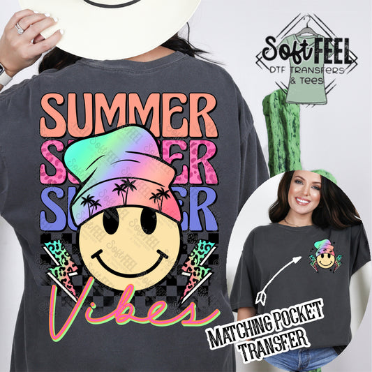 Summer Vibes - Retro / Summer - Direct To Film Transfer / DTF - Heat Press Clothing Transfer