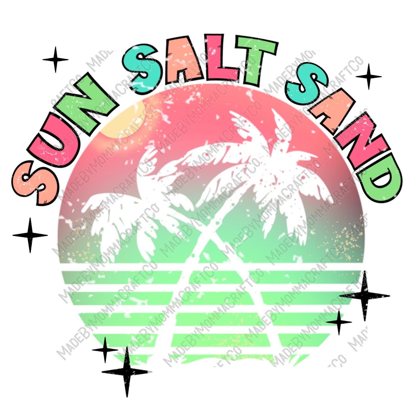 Sun Salt Sand Summertime - Cheat Clear Waterslide™ or White Cast Sticker