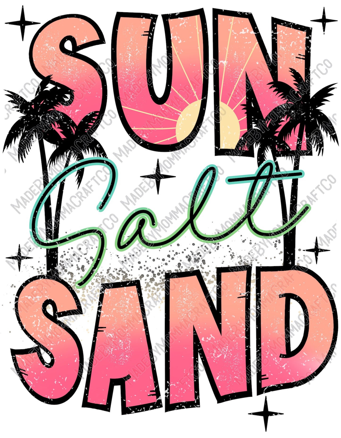 Sun Salt Sand Summertime - Cheat Clear Waterslide™ or White Cast Sticker