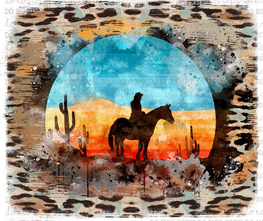 Sunset Cowboy Vintage - Country Western - Cheat Clear Waterslide™ or White Cast Sticker