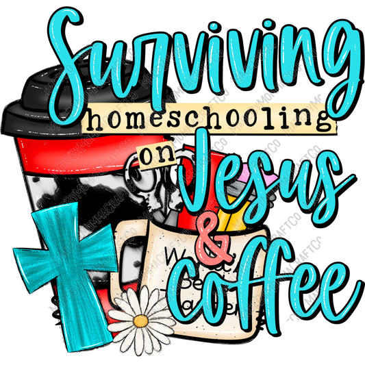 Surviving Homeschooling On Jesus and Coffee Back To School -Cheat Clear Waterslide™ or White Cast Sticker