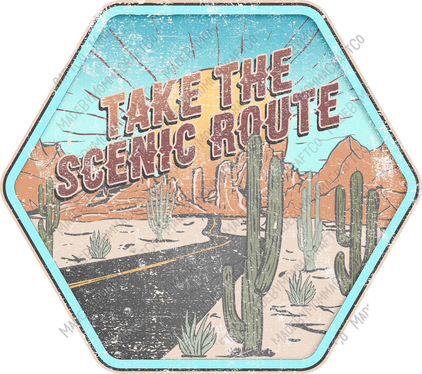 Take The Scenic Route - Country Western - Cheat Clear Waterslide™ or White Cast Sticker