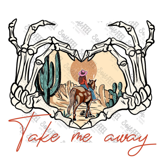 Take me Away Cowboy - Music / Western - Direct To Film Transfer / DTF - Heat Press Clothing Transfer