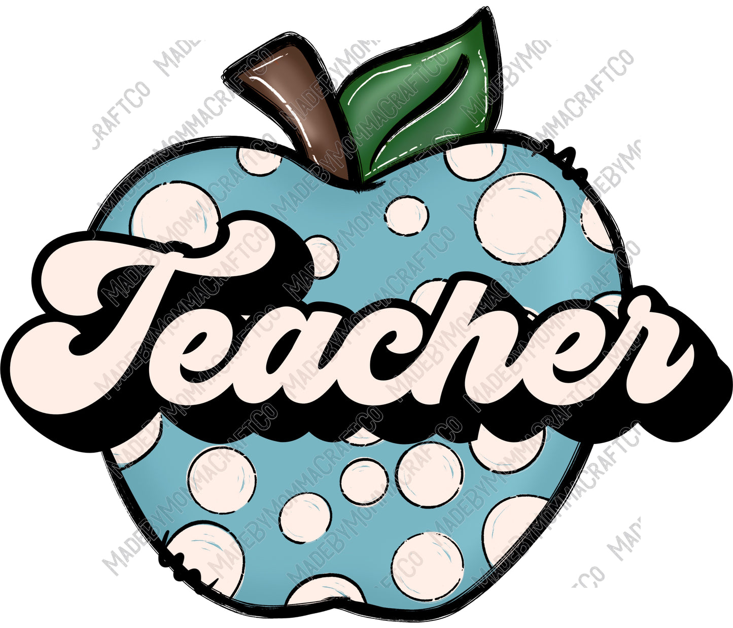 Teacher Apple - Back to School - Cheat Clear Waterslide™ or White Cast Sticker