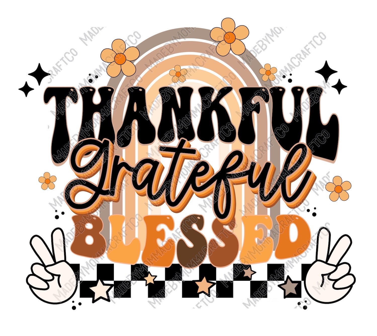 Thankful Blessed - Fall - Cheat Clear Waterslide™ or White Cast Sticker