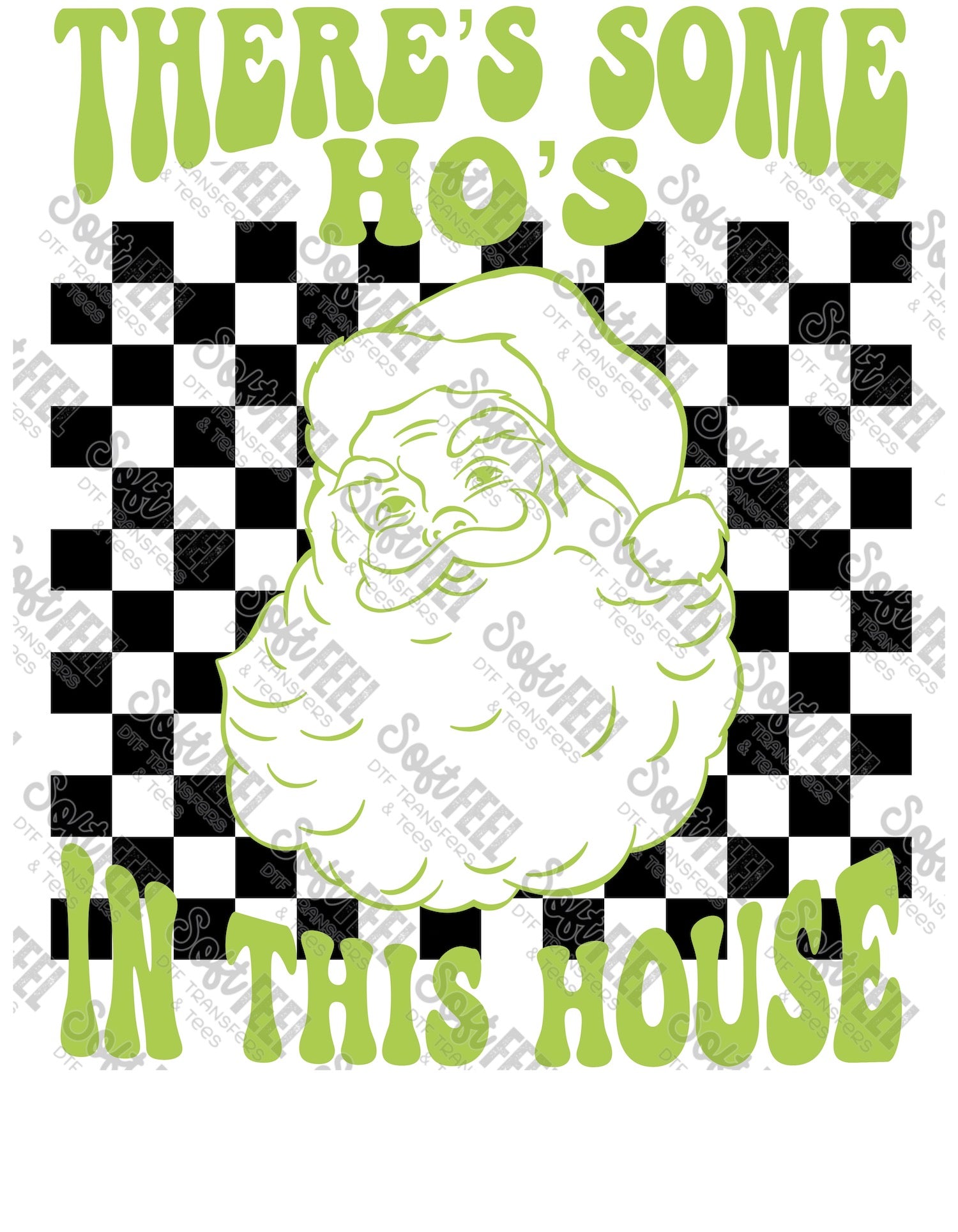 There&#39;s some hos green - Women&#39;s / Christmas / Retro / Snarky Humor - Direct To Film Transfer / DTF - Heat Press Clothing Transfer