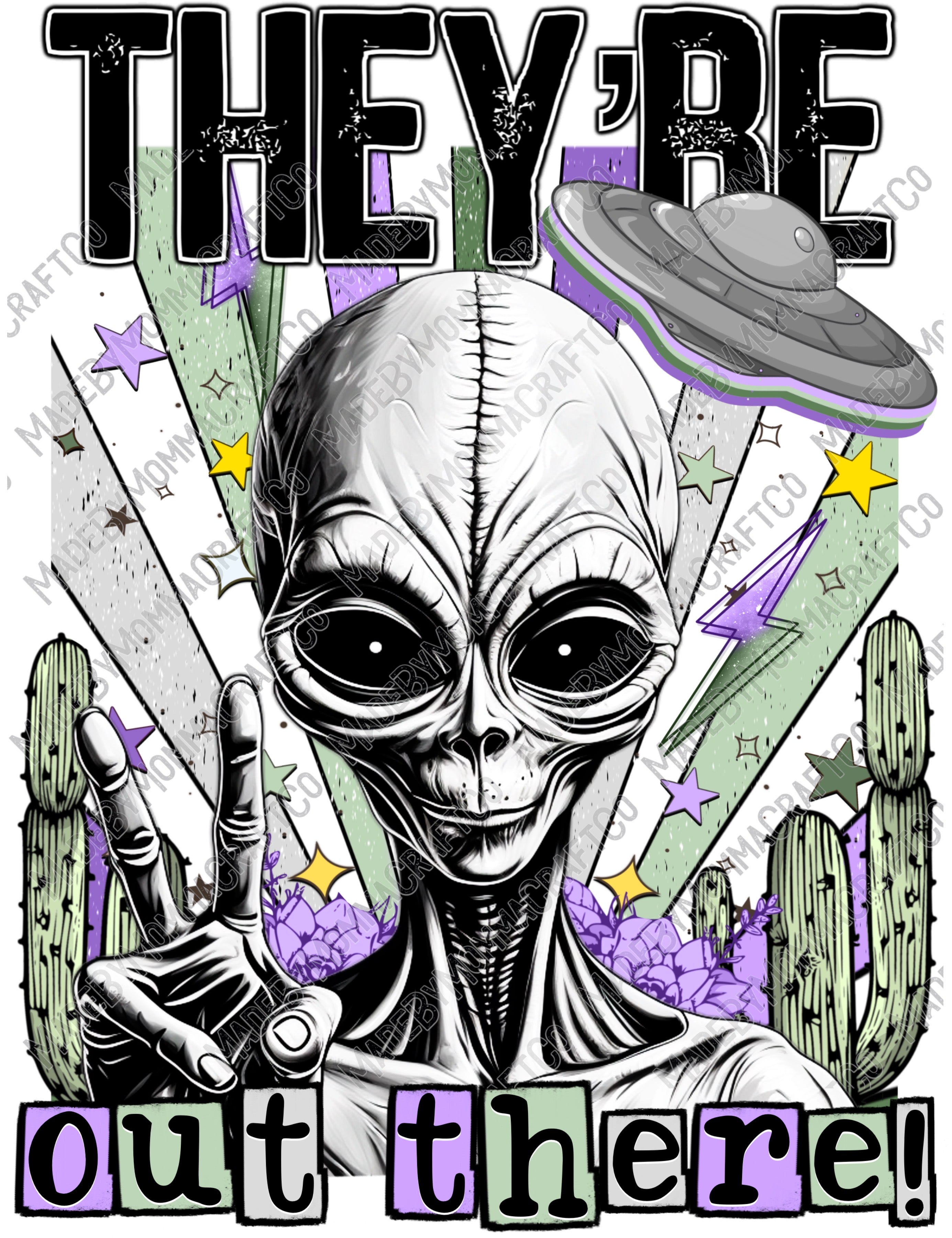 They&#39;re Out There Alien -Cheat Clear Waterslide™ or White Cast Sticker