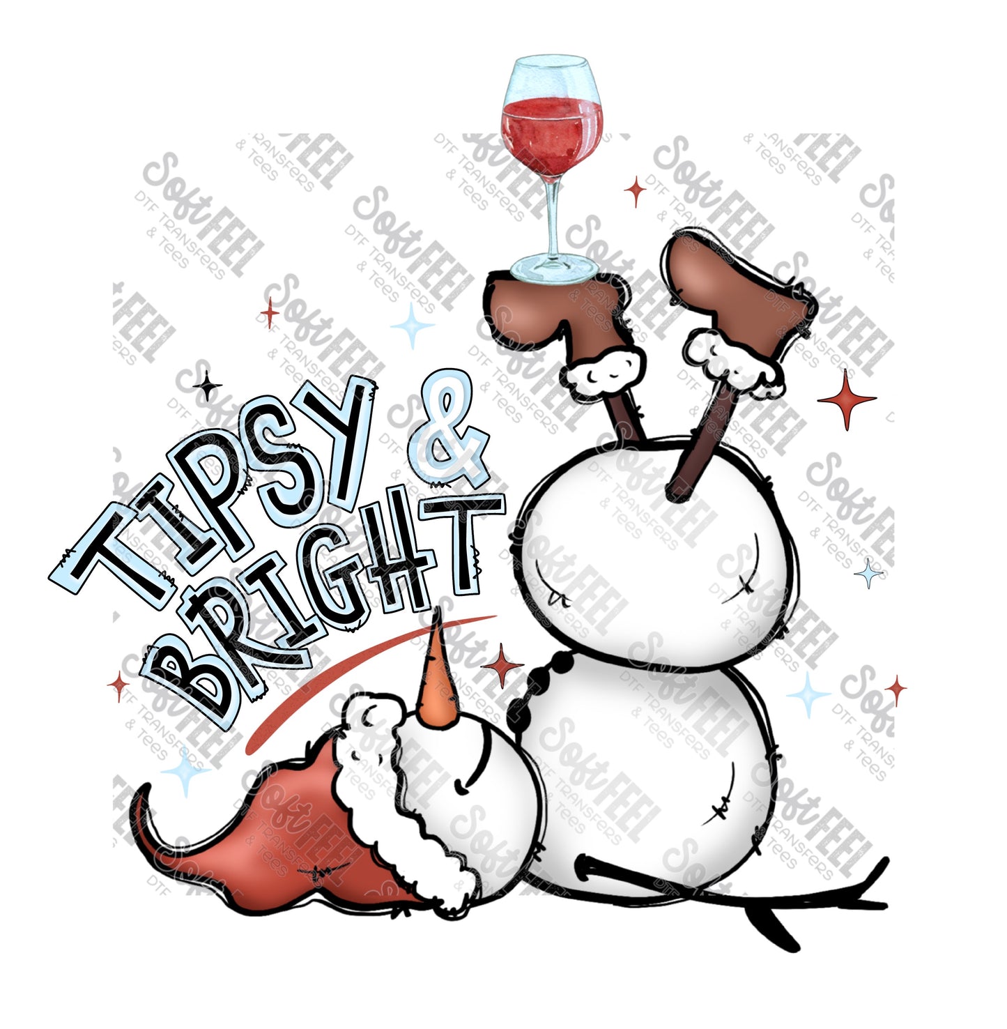 Tipsy Bright - Christmas - Direct To Film Transfer / DTF - Heat Press Clothing Transfer