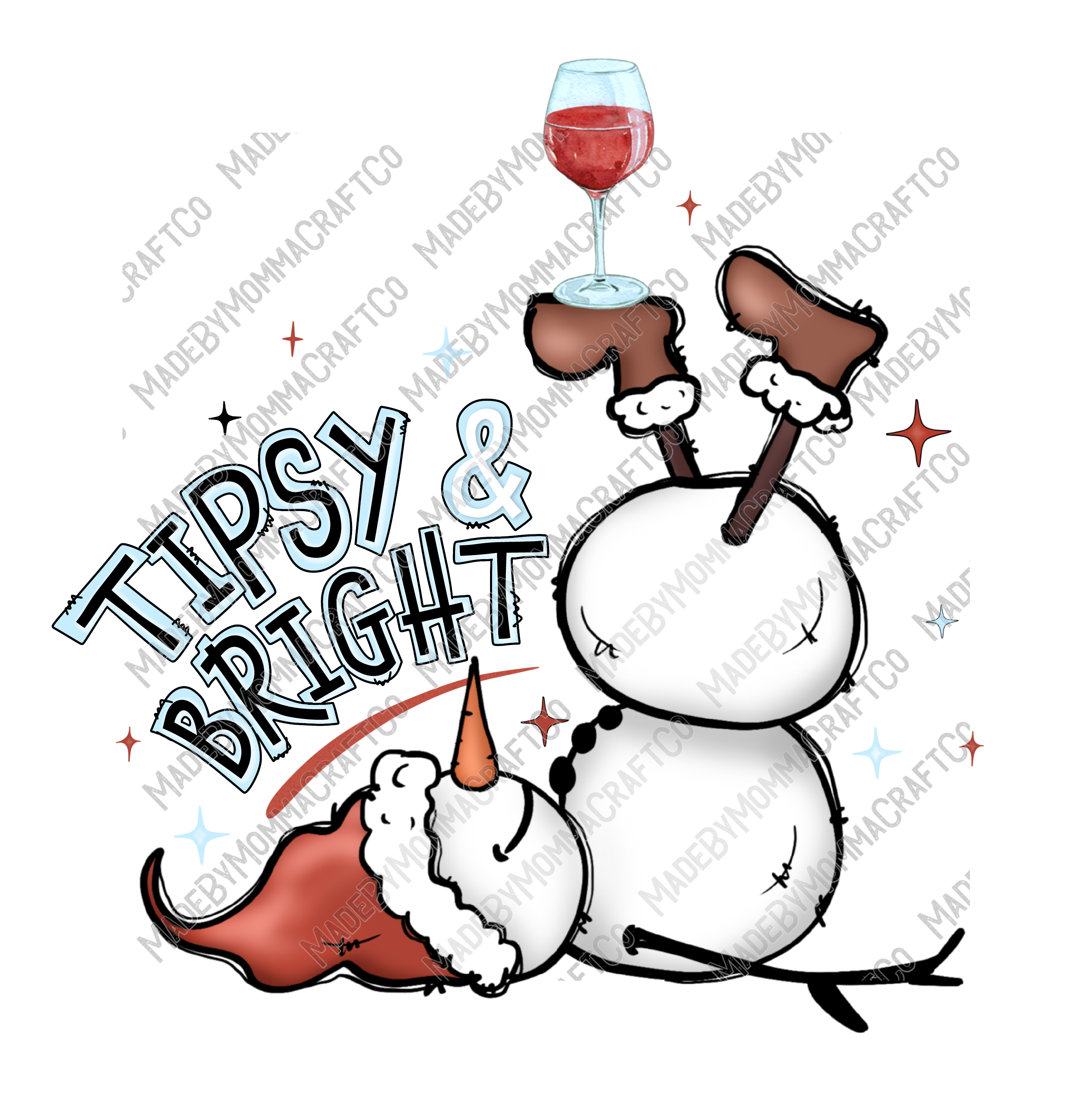 Tipsy Bright - Christmas - Cheat Clear Waterslide™ or White Cast Sticker