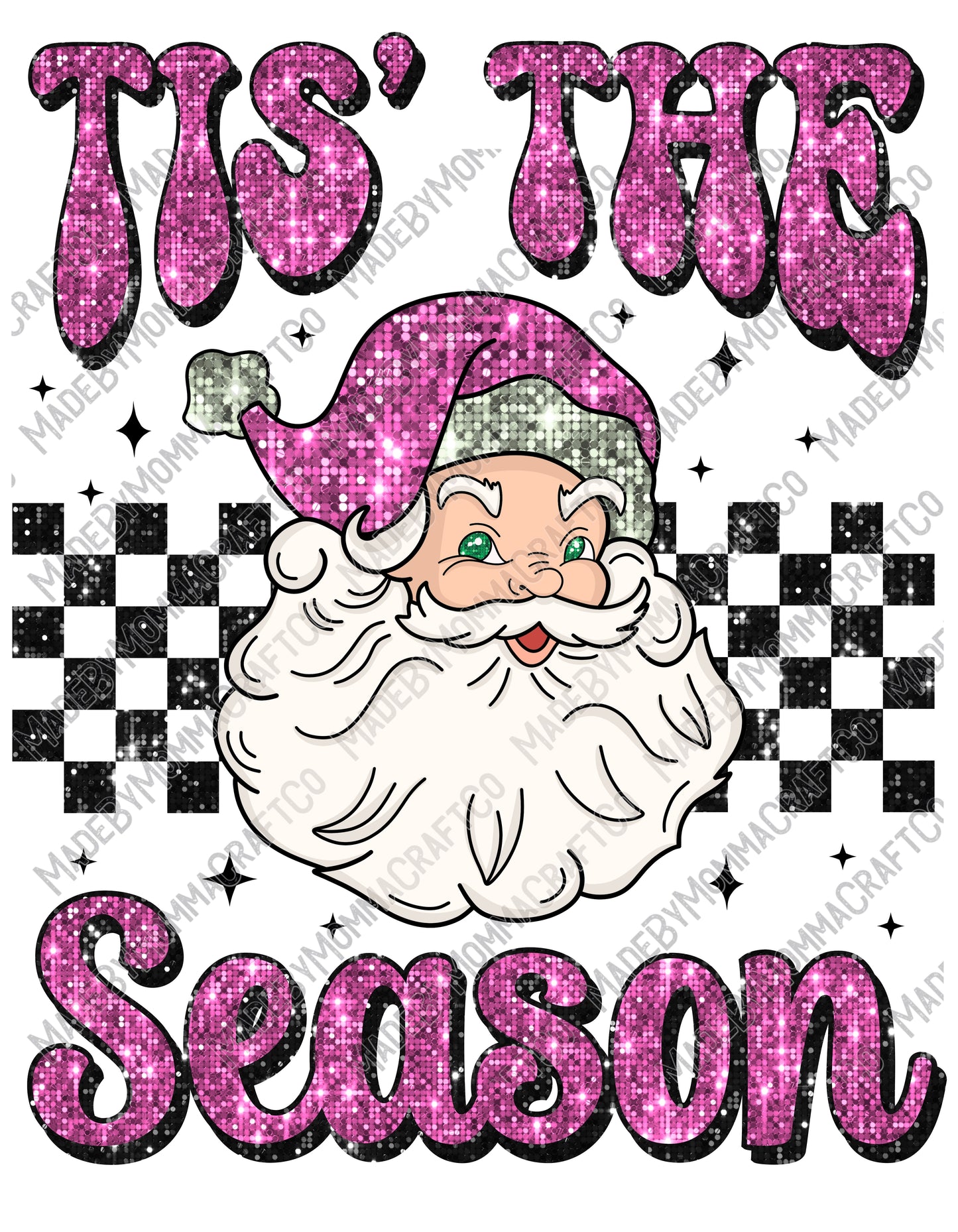 Tis The Season Faux Glitter - Christmas - Cheat Clear Waterslide™ or White Cast Sticker