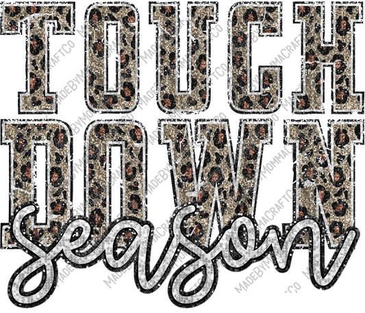 Touch Down Season Football Glitter Sequins - Cheat Clear Waterslide™ or White Cast Sticker