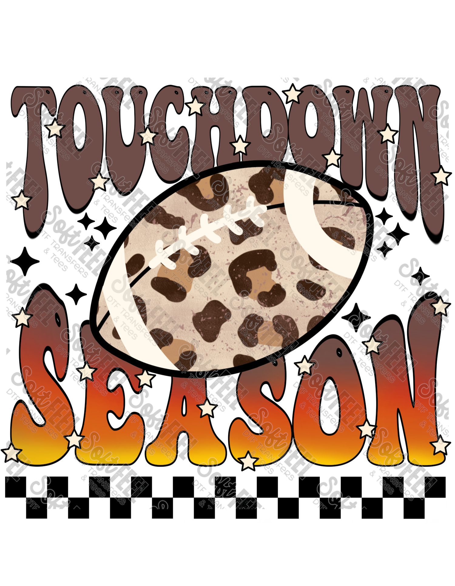 Touchdown Season Football - Sports / Youth - Direct To Film Transfer / DTF - Heat Press Clothing Transfer