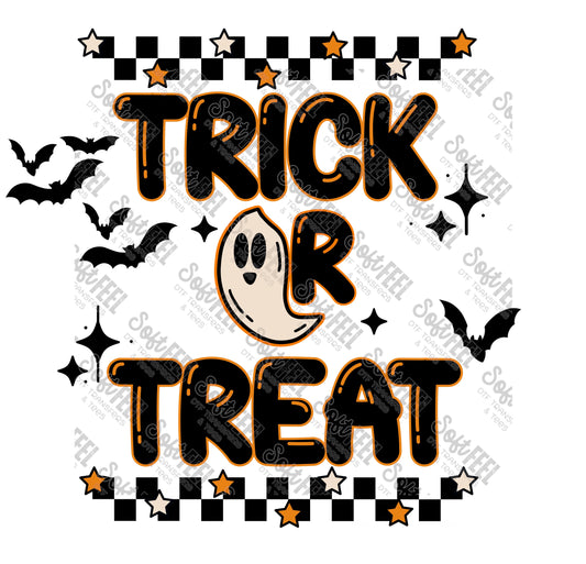 Trick Or Treat Ghost Youth Candy Bag - Retro / Halloween Horror - Direct To Film Transfer / DTF - Heat Press Clothing Transfer