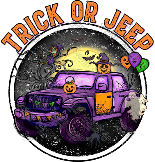 Trick Or Vehicle - Halloween - Direct To Film Transfer / DTF - Heat Press Clothing Transfer