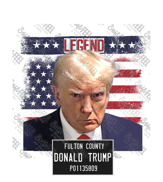 Trump Mugshot 1 - Political / Patriotic - Direct To Film Transfer / DTF - Heat Press Clothing Transfer