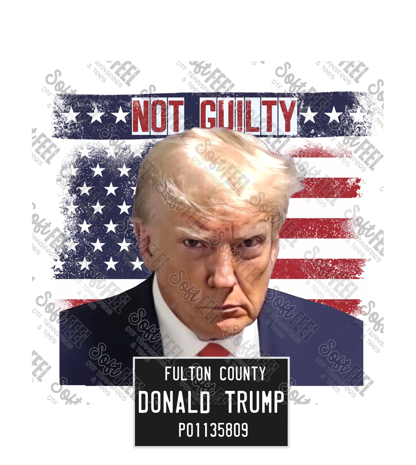 Trump Mugshot 11 - Political / Patriotic - Direct To Film Transfer / DTF - Heat Press Clothing Transfer