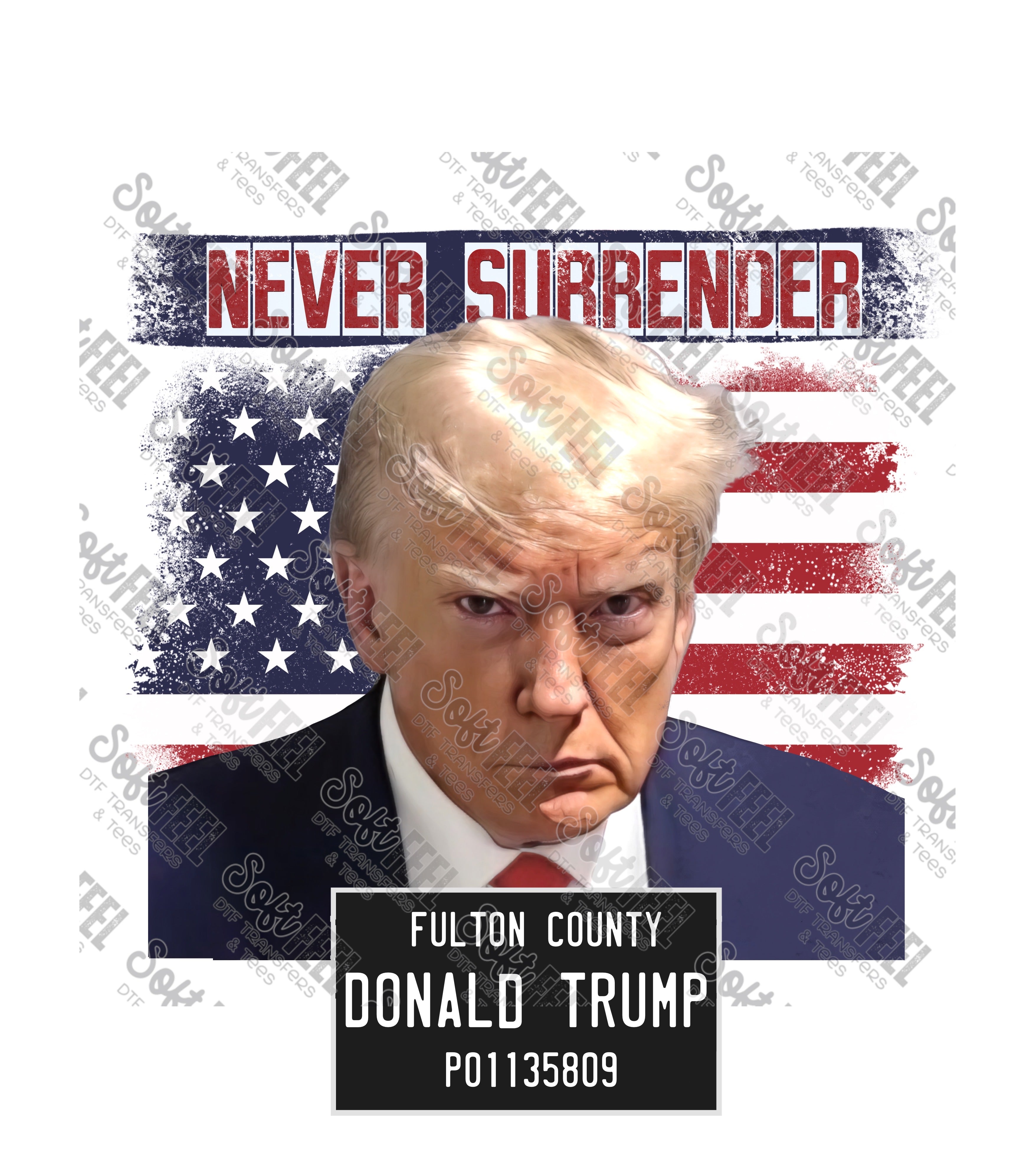 Trump Mugshot 13 - Political / Patriotic - Direct To Film Transfer / DTF - Heat Press Clothing Transfer