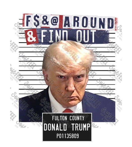 Trump Mugshot 5 - Political / Patriotic - Direct To Film Transfer / DTF - Heat Press Clothing Transfer