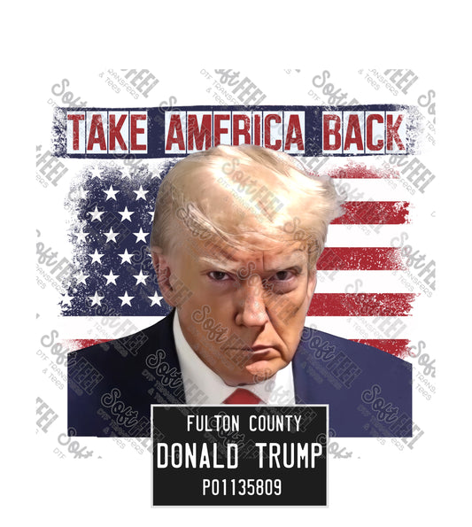 Trump Mugshot 8 - Political / Patriotic - Direct To Film Transfer / DTF - Heat Press Clothing Transfer