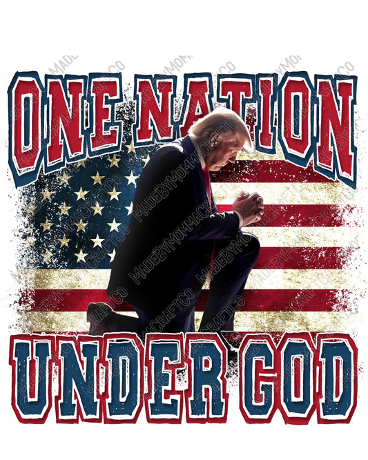 One Nation Under God Trump - Cheat Clear Waterslide™ or White Cast Sticker