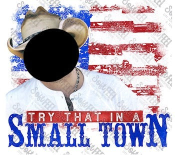 American Flag Small town - country western / music - Direct To Film Transfer / DTF - Heat Press Clothing Transfer