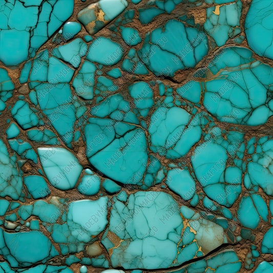 Turquoise Stone Texture - Vinyl Or Waterslide Seamless Wrap