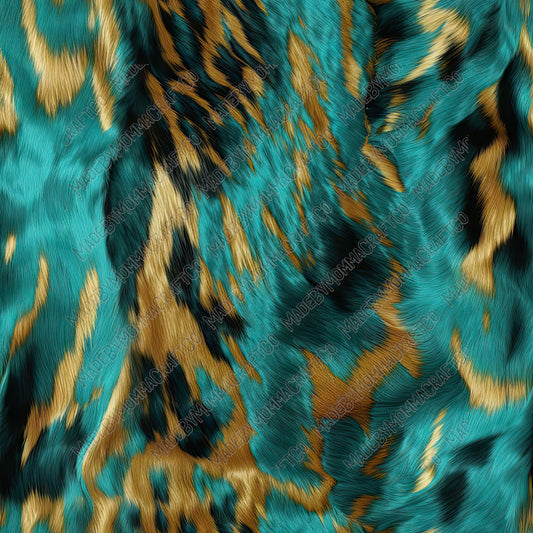 Turquoise Western Hide Mix 7 - Vinyl Or Waterslide Seamless Wrap