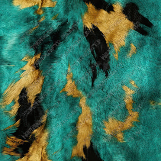 Turquoise Western Hide Mix 8 - Vinyl Or Waterslide Seamless Wrap