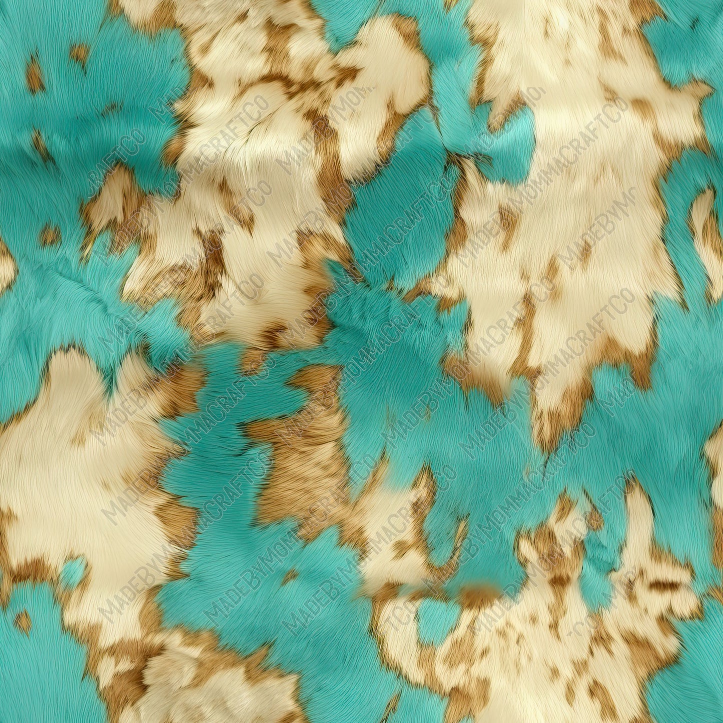 Turquoise Western Hide Mix 18 - Vinyl Or Waterslide Seamless Wrap