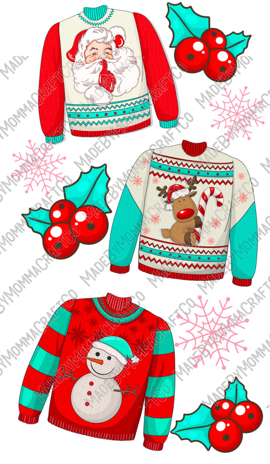 Ugly Sweater - Christmas - Cheat Clear Waterslide™ or White Cast Sticker