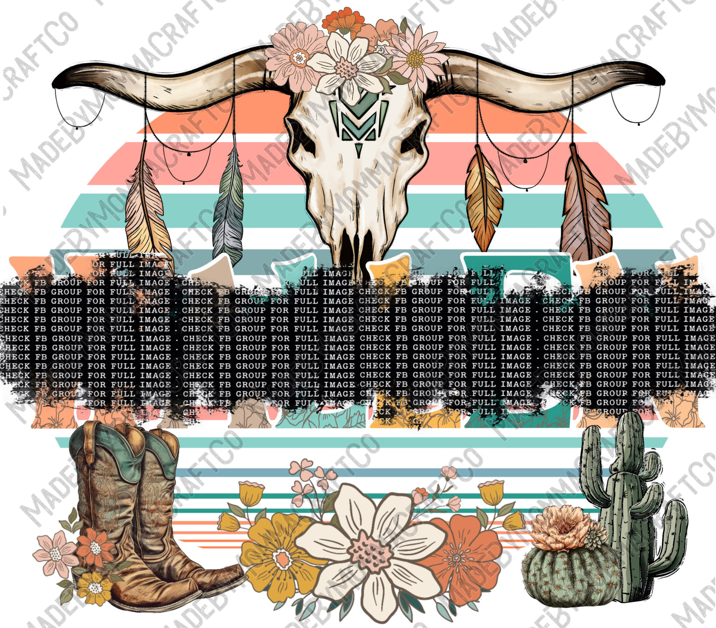 Floral Western Style Morgan Country - Cheat Clear Waterslide Decal or Digital Download