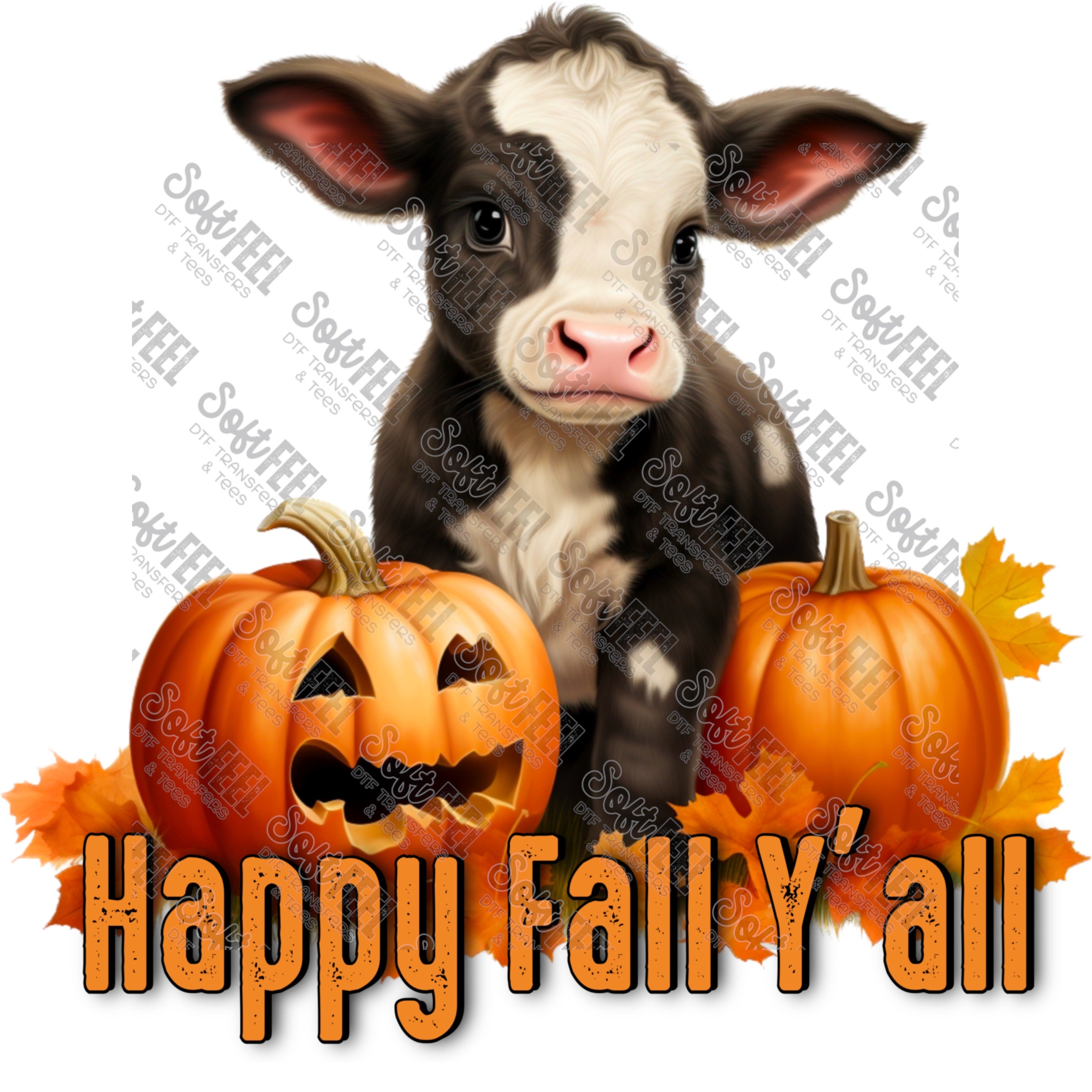 Happy Fall Y&#39;all - Halloween Horror / Fall / Animals - Direct To Film Transfer / DTF - Heat Press Clothing Transfer